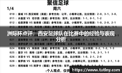 洲际杯点评：西安足球队在比赛中的经验与表现分析